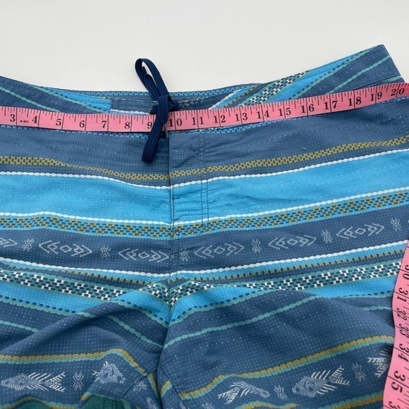 TOAD & CO Blue and Green Cetacean Swim Trunks Mens Size 38 XL Ethical US Company - Picture 8 of 10